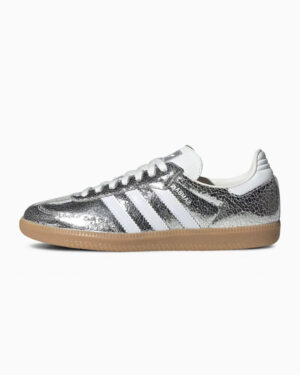 Adidas Samba OG Silver Metallic Cracked Leather
