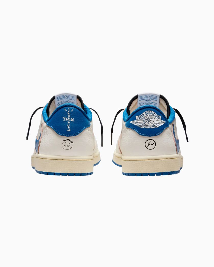 Air Jordan 1 Retro Low OG SP Fragment x Travis Scott Sail Military Blue - Imagen 3