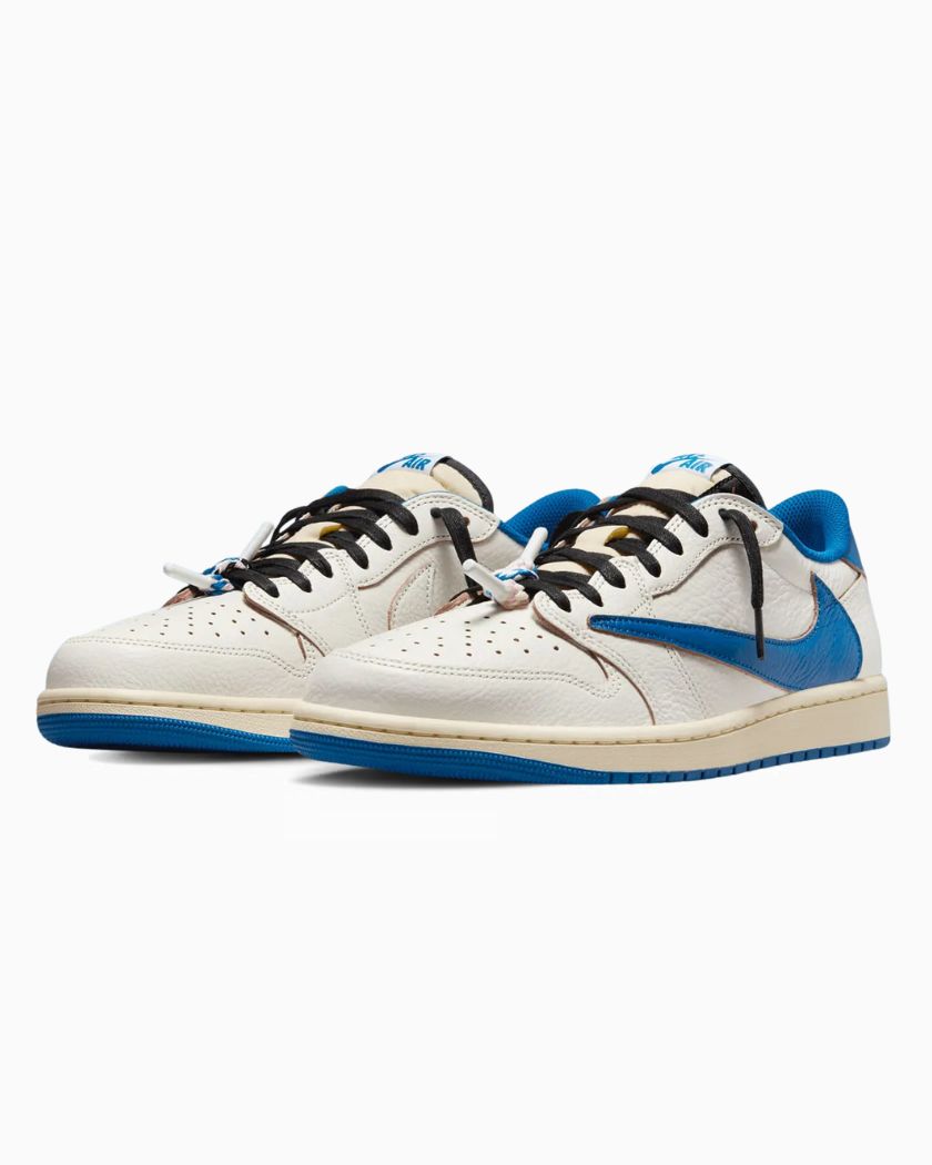Air Jordan 1 Retro Low OG SP Fragment x Travis Scott Sail Military Blue - Imagen 2