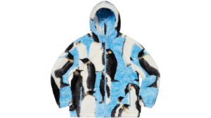 Supreme Penguins Hooded Fleece Jacket Blue