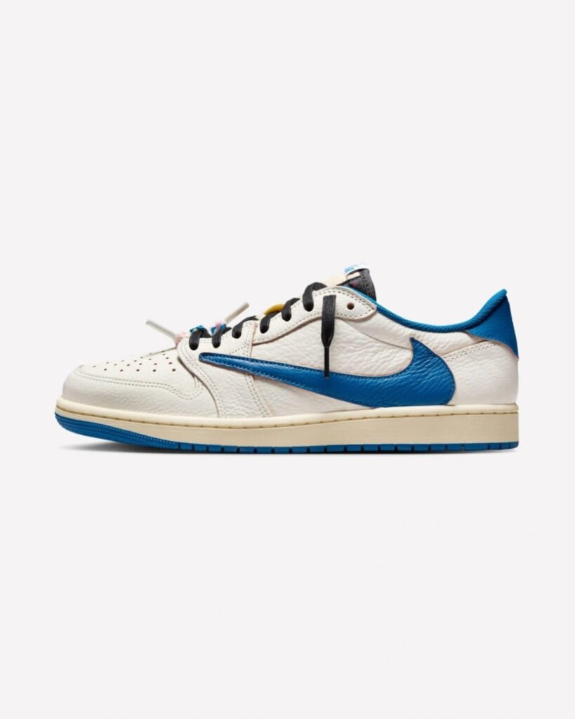 Air Jordan 1 Retro Low OG SP Fragment x Travis Scott Sail Military Blue