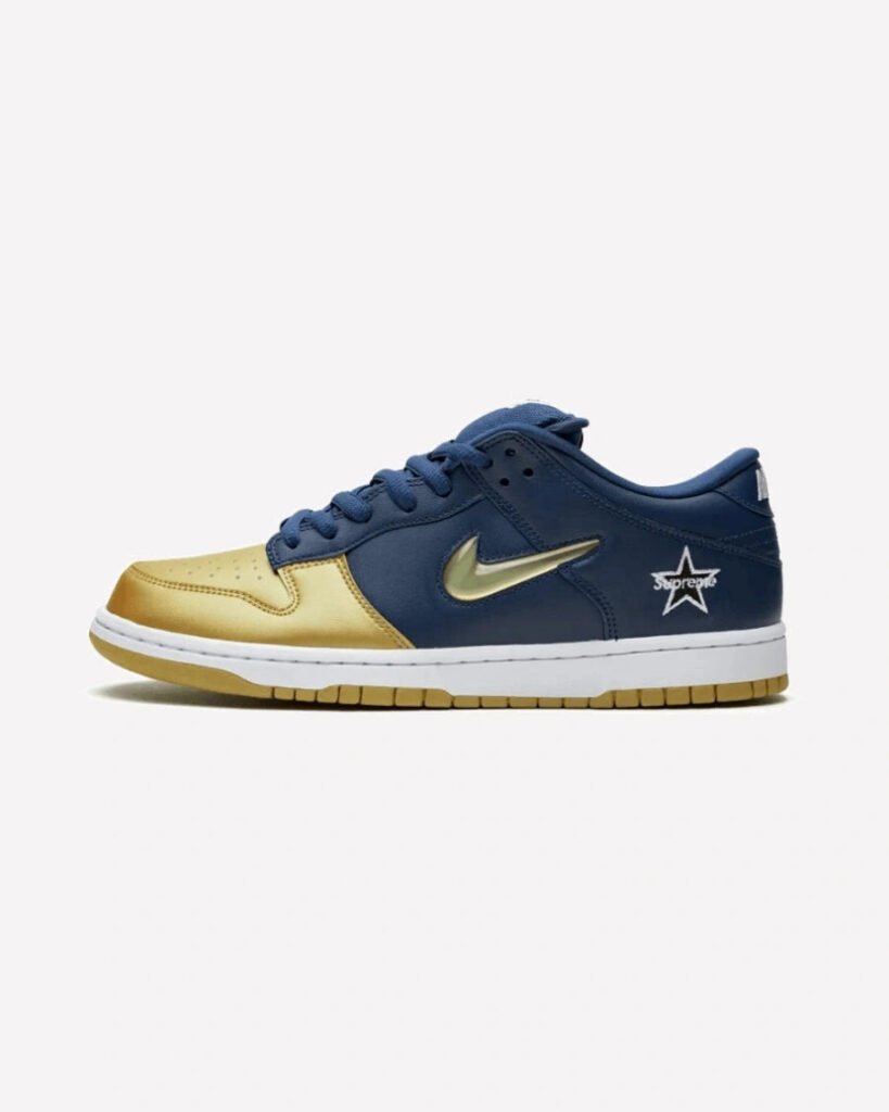 Nike SB Dunk Low Supreme Jewel Swoosh Gold